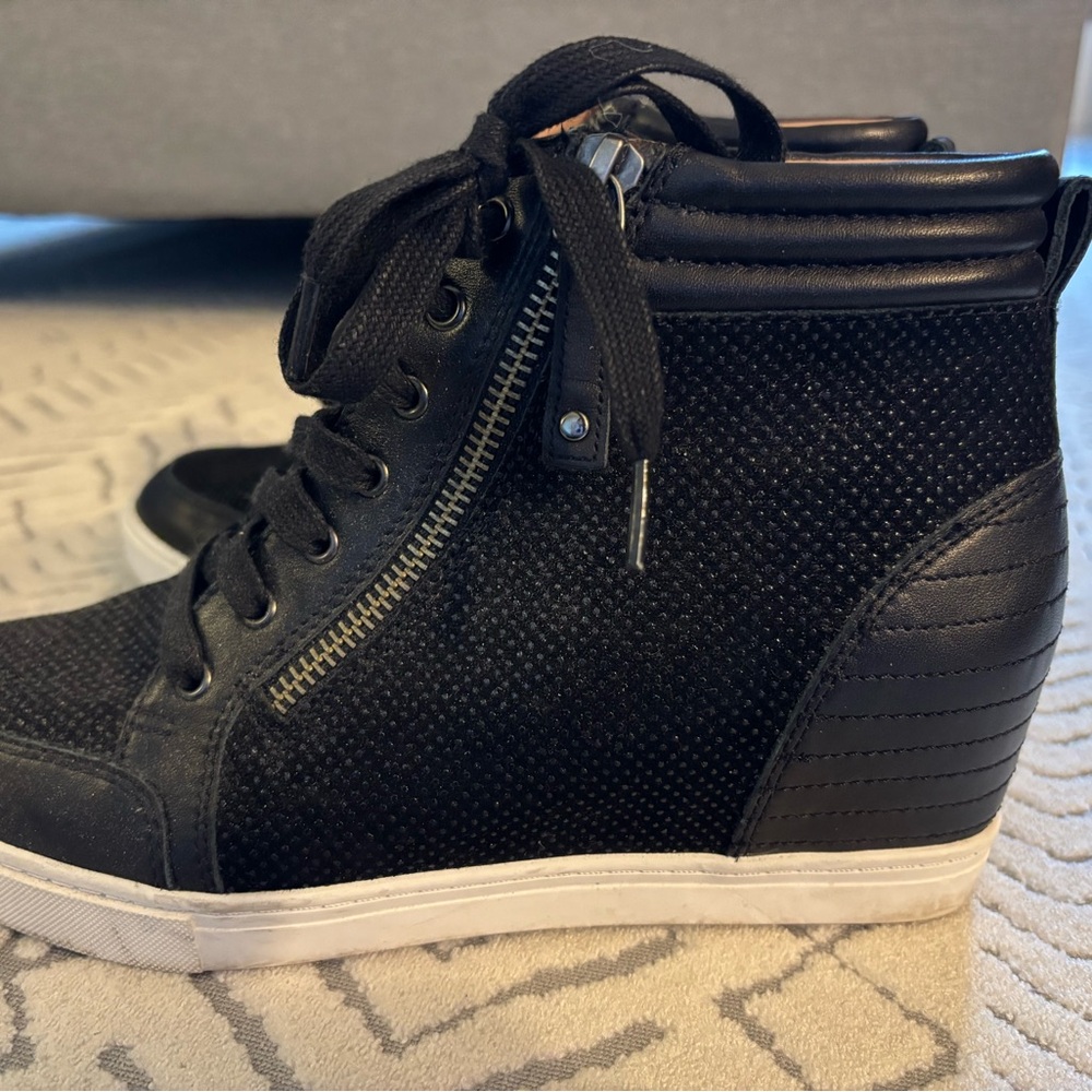 Black Wedge Sneakers